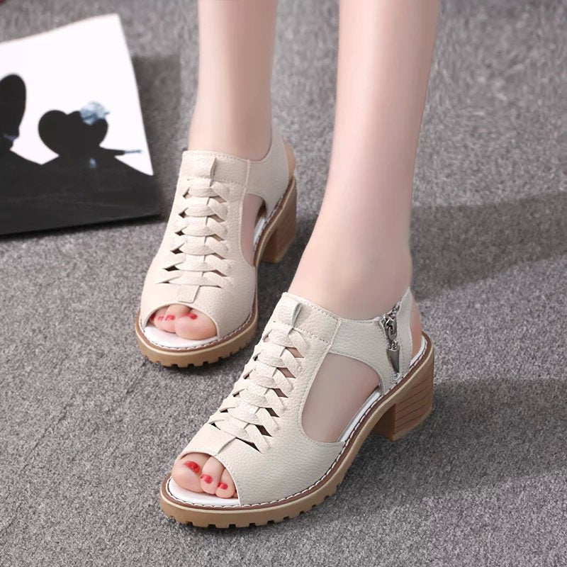 Sandalias de boca de pez de moda