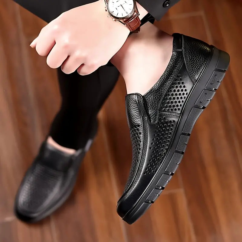 Zapatos de piel de vaca de capa superior para personas mayores