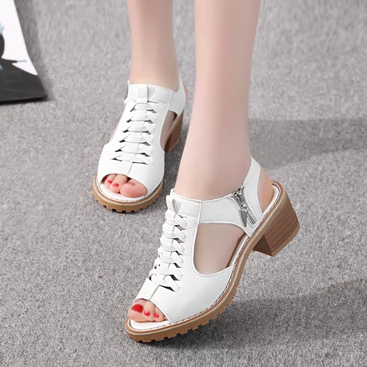 Sandalias de boca de pez de moda