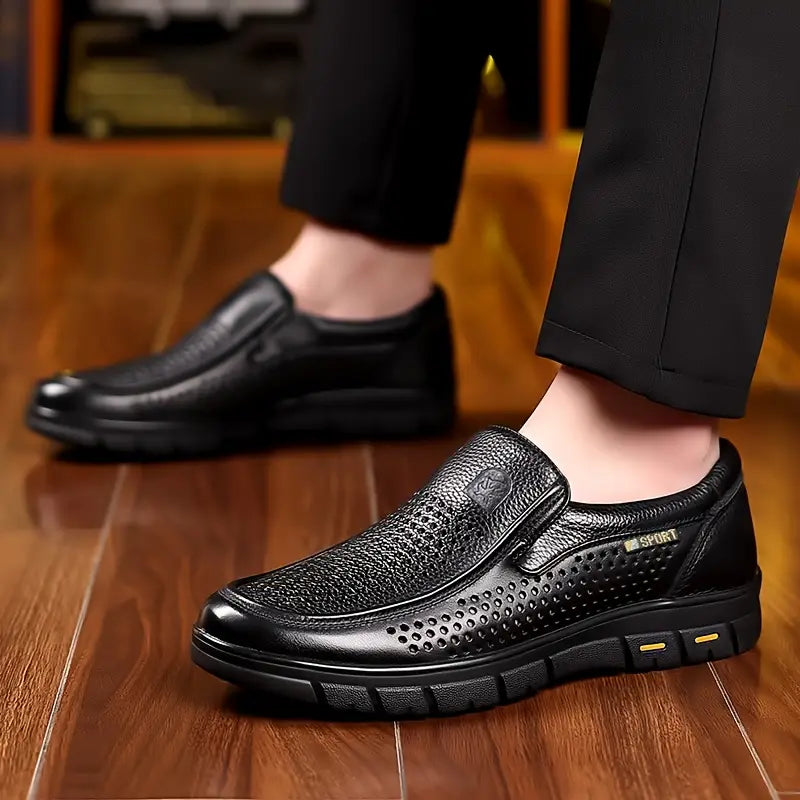 Zapatos de piel de vaca de capa superior para personas mayores