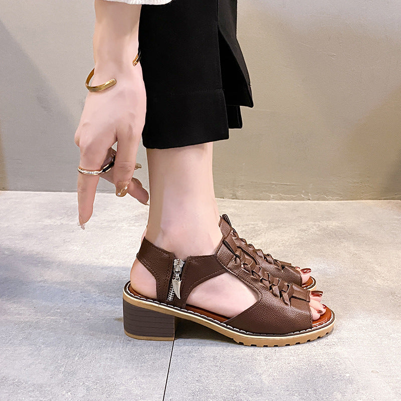 Sandalias de boca de pez de moda