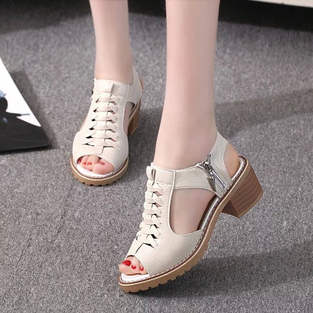 Sandalias de boca de pez de moda