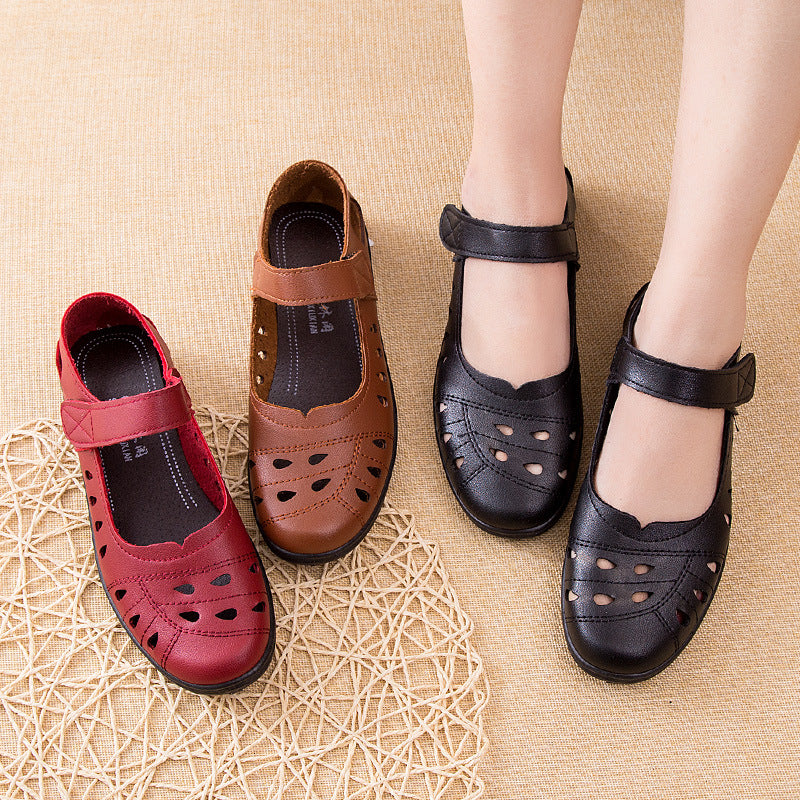 Zapatos de verano de piel hueca