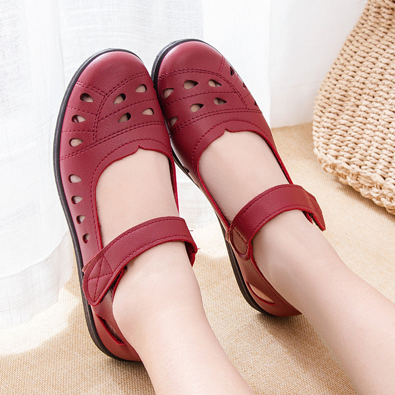 Zapatos de verano de piel hueca