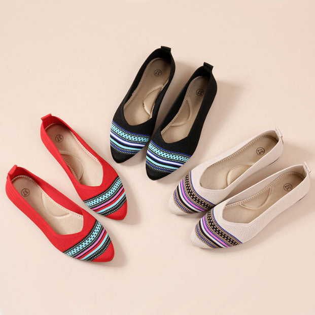 Zapatos de malla con rayas puntiagudas