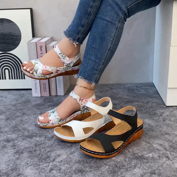 Sandalias de cuña de moda para reuniones informales para mujeres