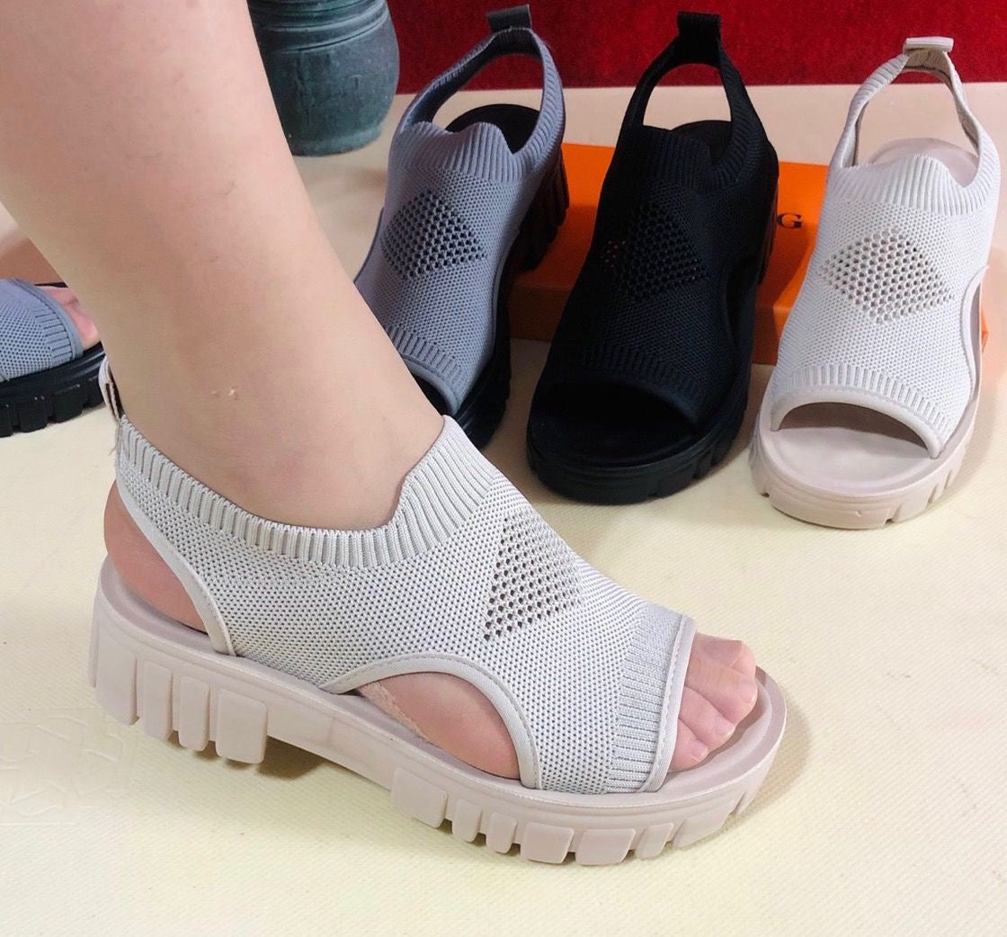 Sandalias tejidas con malla transpirable de verano 2025