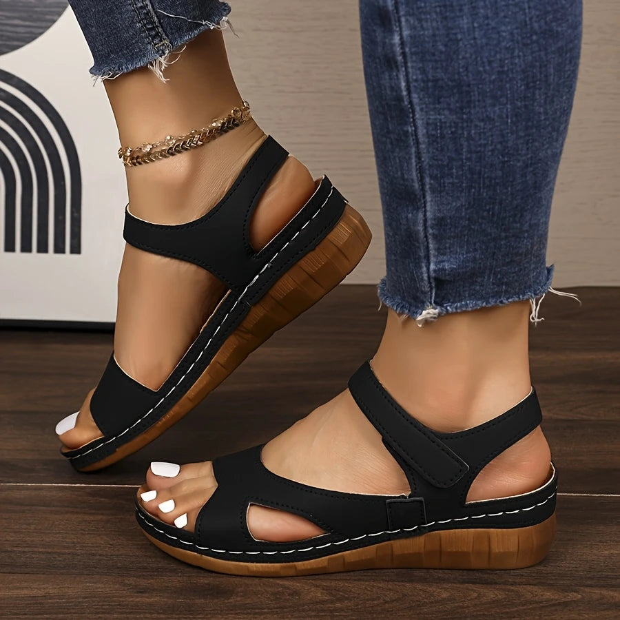 Sandalias de cuña de moda para reuniones informales para mujeres