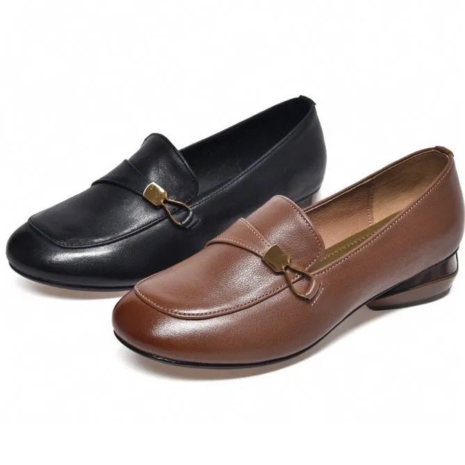 2025 nuevos zapatos planos de cuero suave