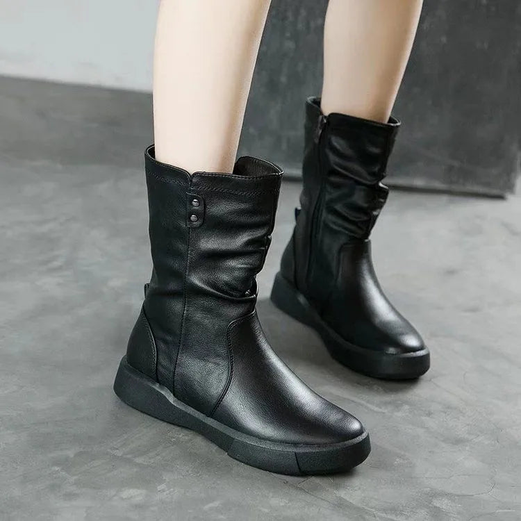 Lunasd™-Botas delgadas botas de lana de invierno a media pantorrilla