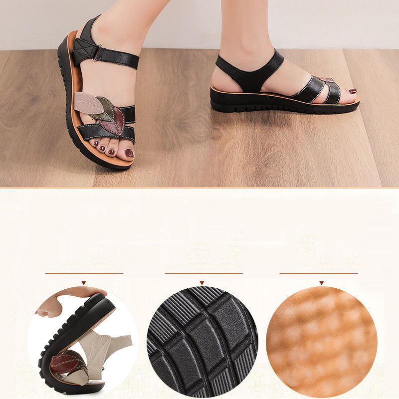 Sandalias de piel con suela blanda antideslizante