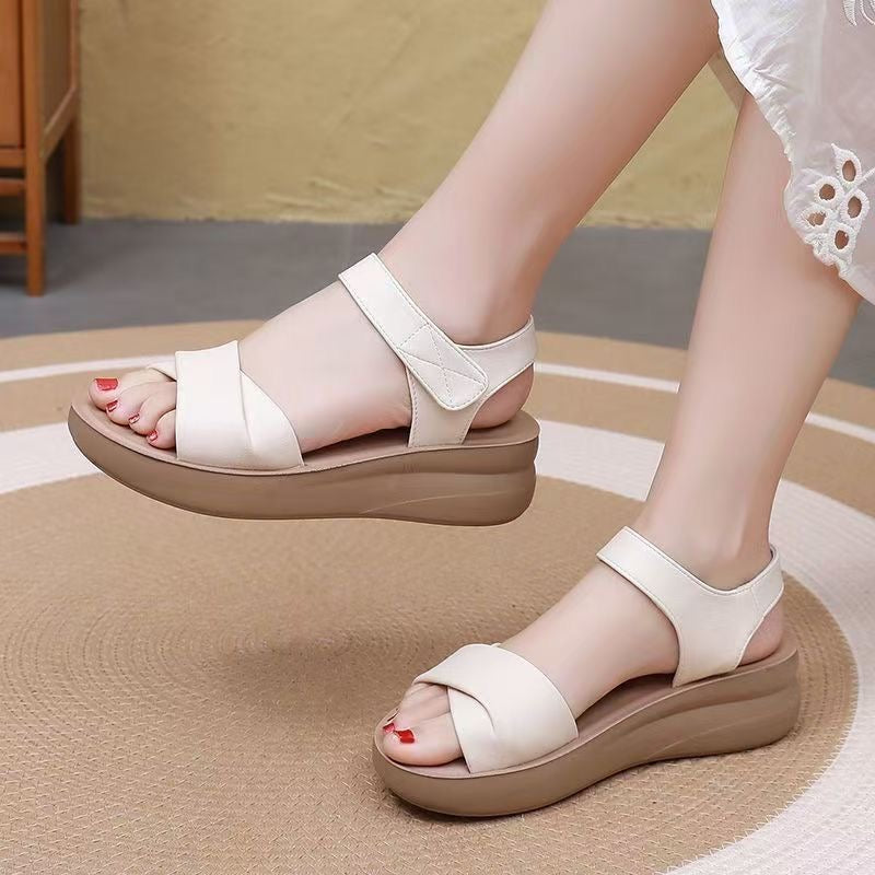 Sandalias de cuero suave con absorción de impactos