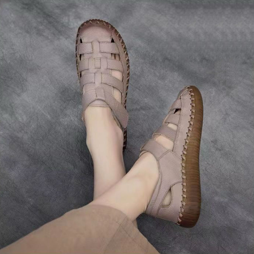 Sandalias con velcro en color liso