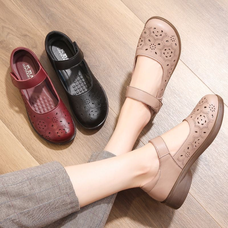 Zapatos de cuero con agujeros antideslizantes