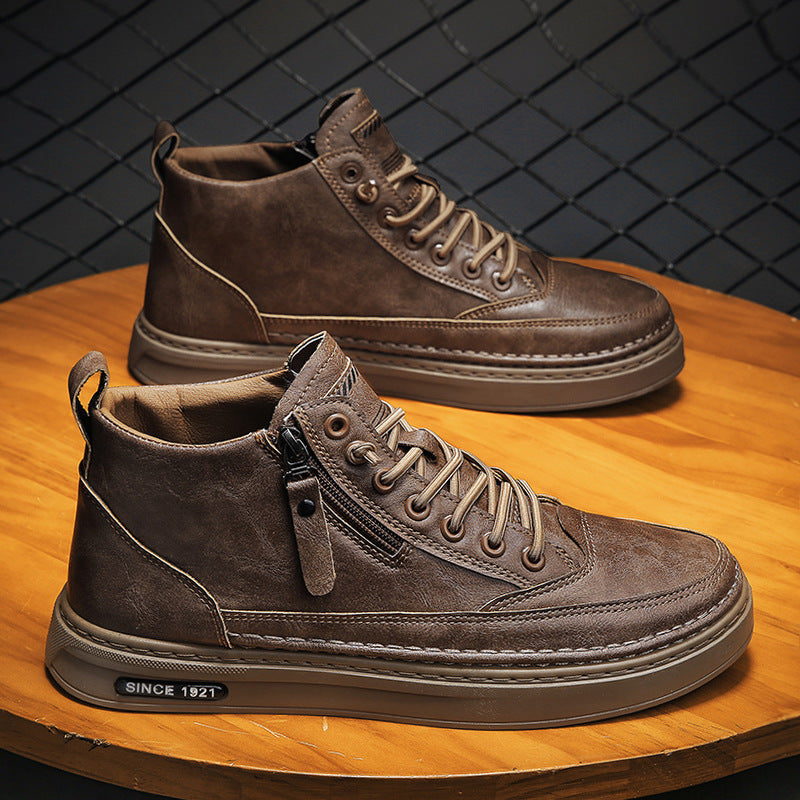 Zapatos casuales de cuero para hombre con aumento de estatura