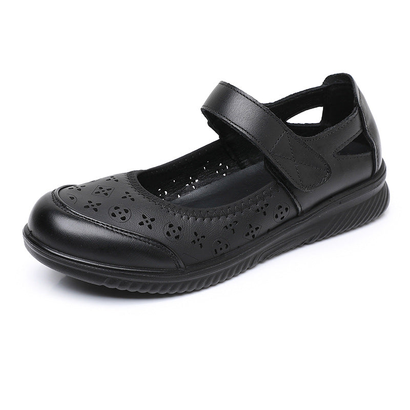 Zapatos de mujer de piel hueca transpirables