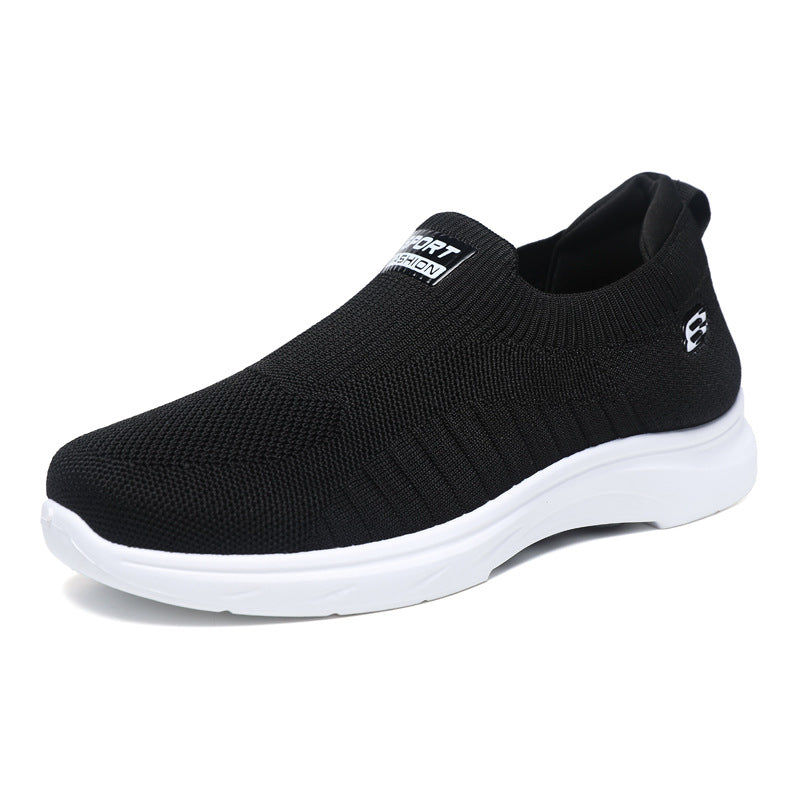 2025 nuevas zapatillas deportivas de correr tejen zapatos casuales transpirables y ligeros para volar zapatos casuales para hombres con suelas gruesas