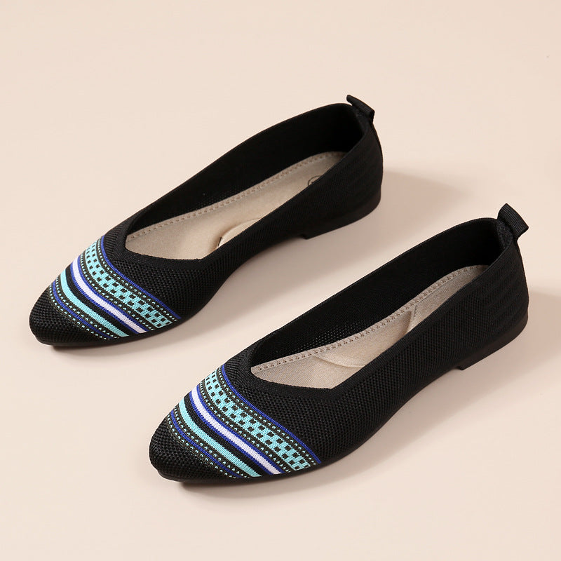 Zapatos de malla con rayas puntiagudas