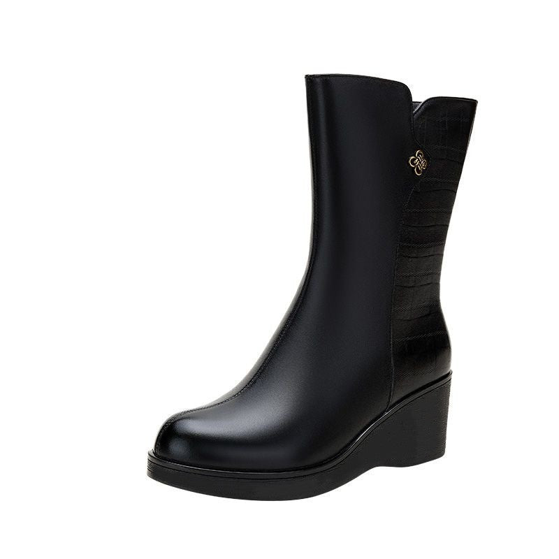 Botines de Cuña para Mujer con Cremallera Lateral