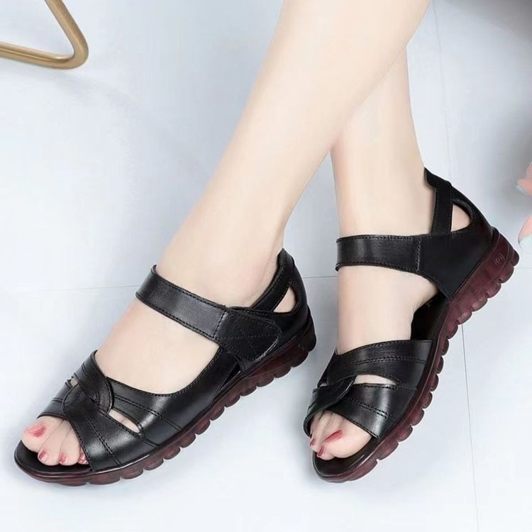 Sandalias de piel de vaca con suela de masaje
