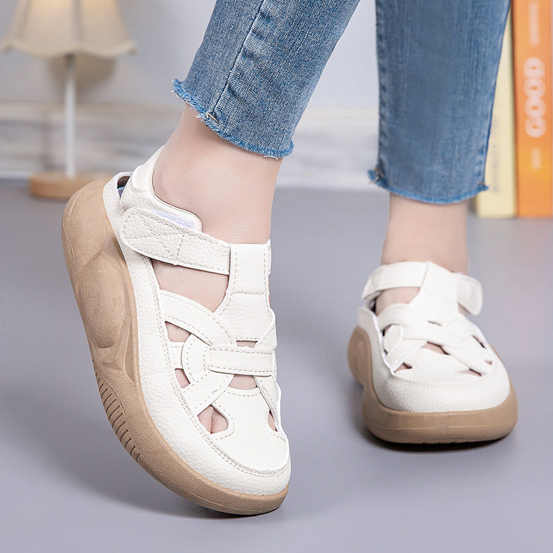 Zapatos casuales de verano con suela gruesa y hueca