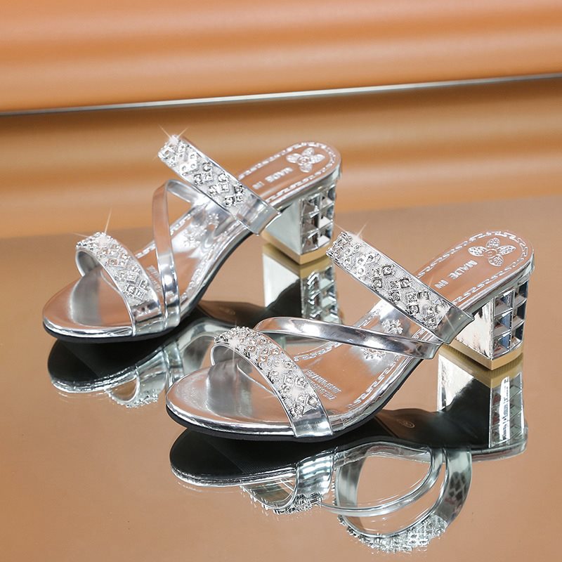 Sandalias de verano de moda con diamantes de imitación