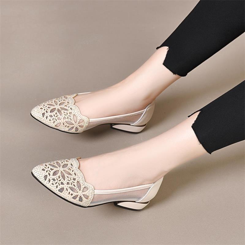 Sandalias de suela blanda de malla de verano