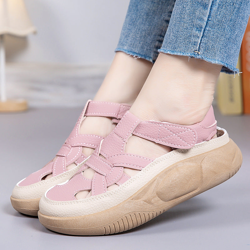 Zapatos casuales de verano con suela gruesa y hueca