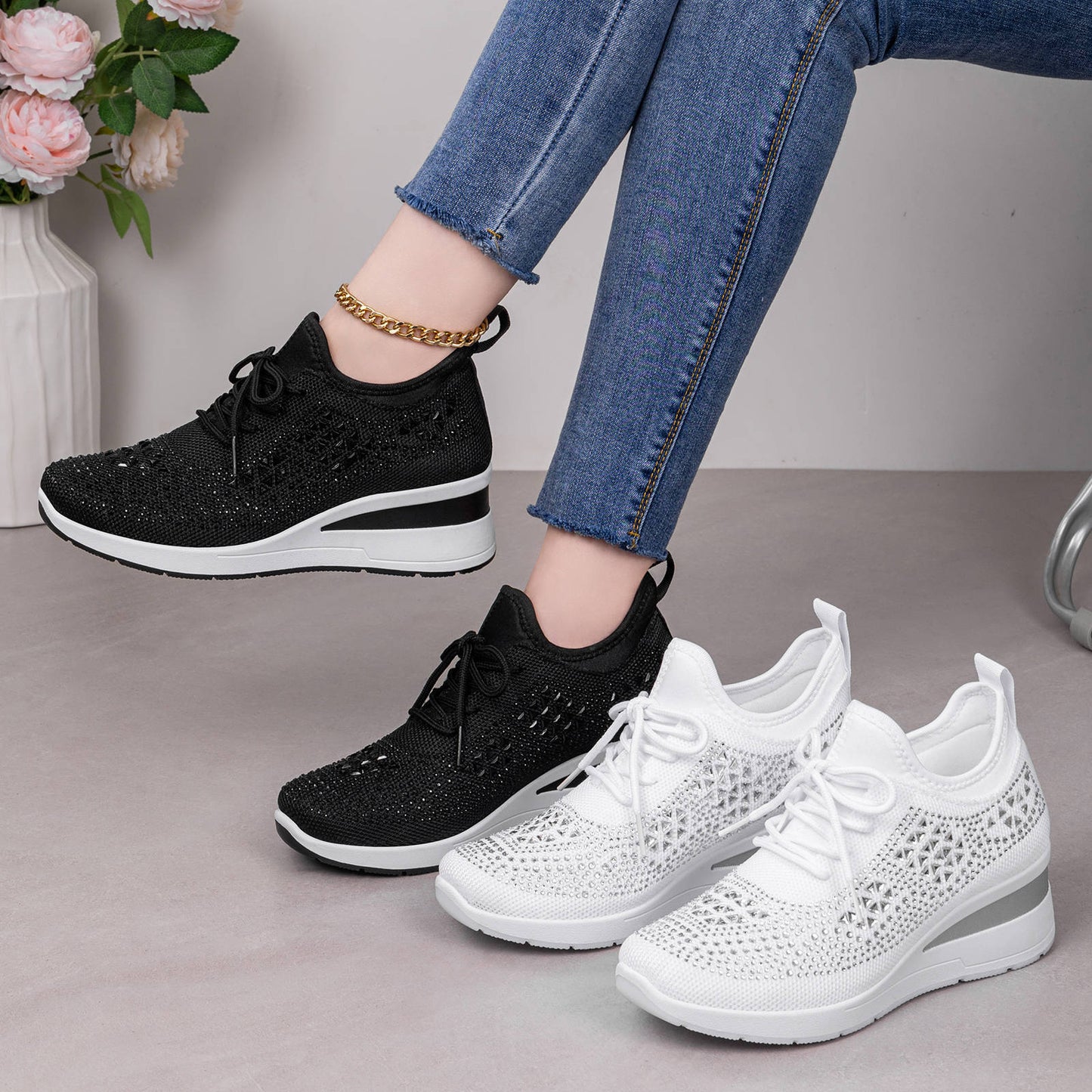 Zapatos casuales de nuevo estilo, cómodos y que aumentan la estatura