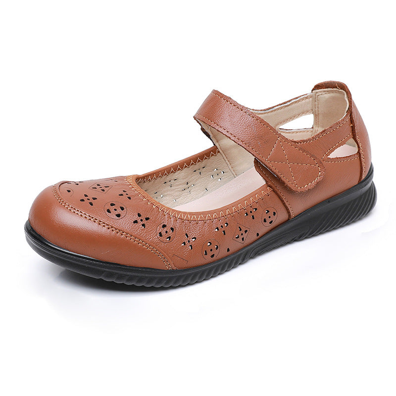 Zapatos de mujer de piel hueca transpirables