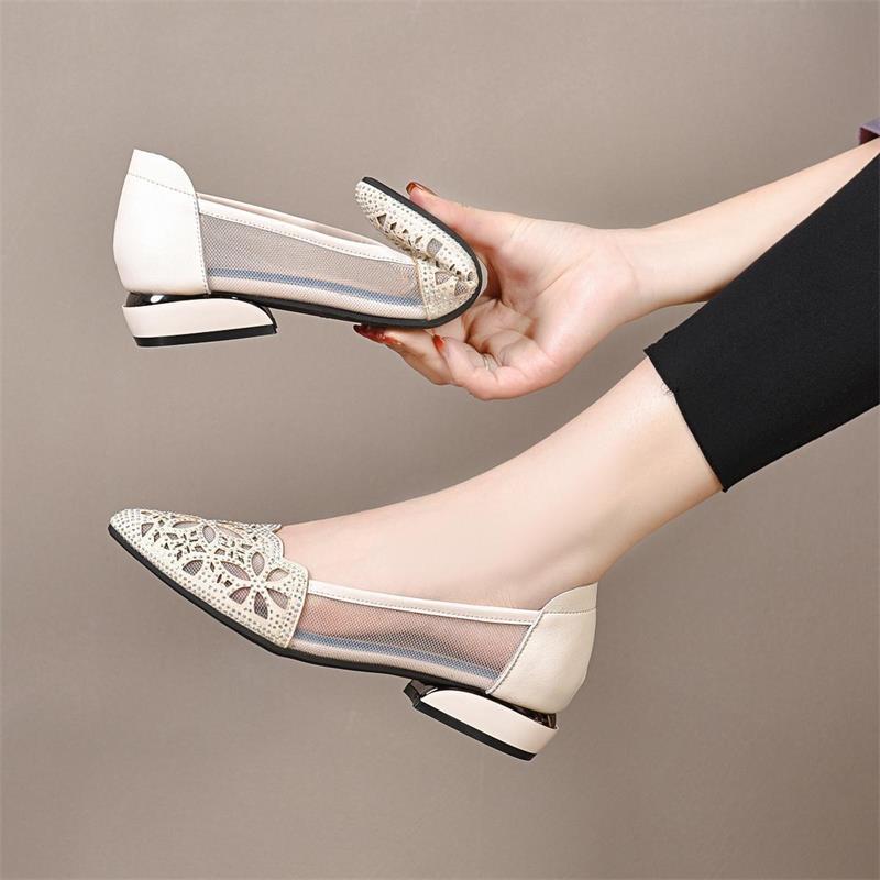 Sandalias de suela blanda de malla de verano