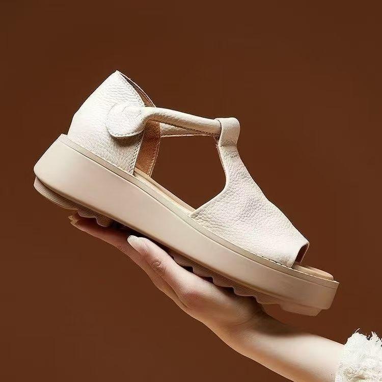 Sandalias de cuña con plataforma y parte abierta para mujer