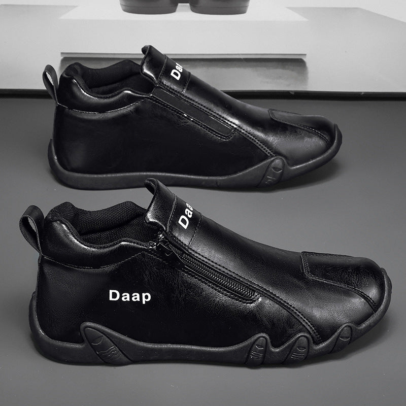 Nuevos zapatos casuales de cuero de caña alta