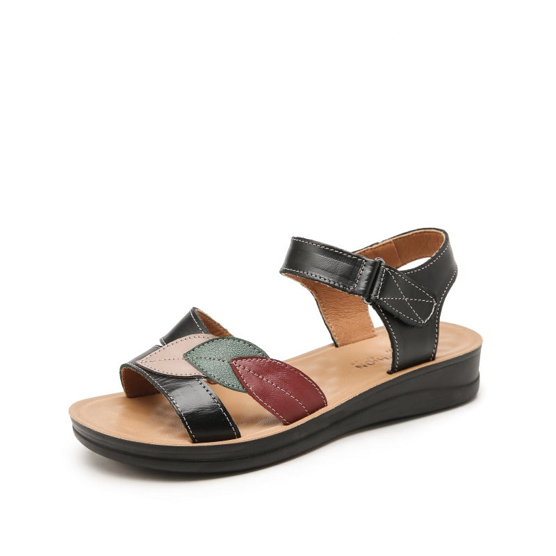 Sandalias de piel con suela blanda antideslizante