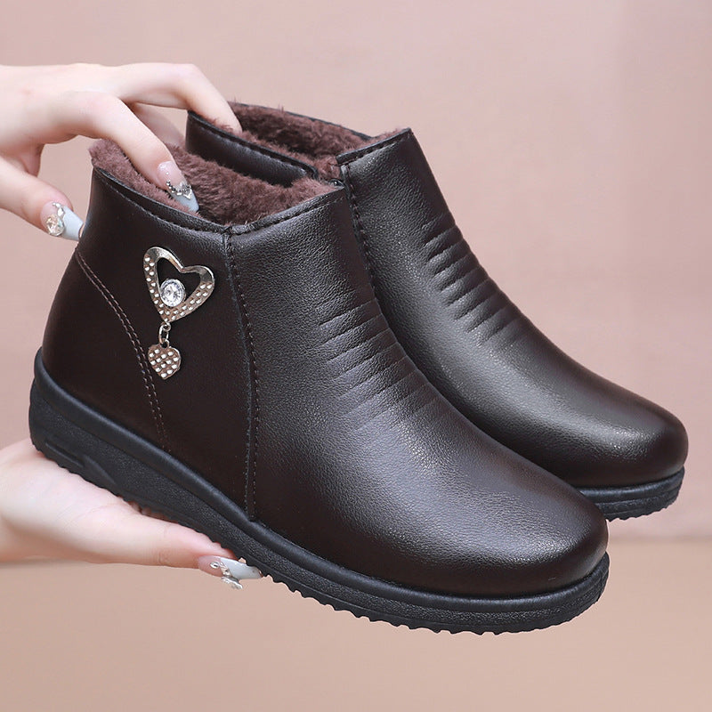 Botas de mujer con suela blanda y cremallera lateral