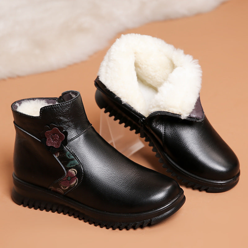 Botas de nieve con forro de felpa para mujer