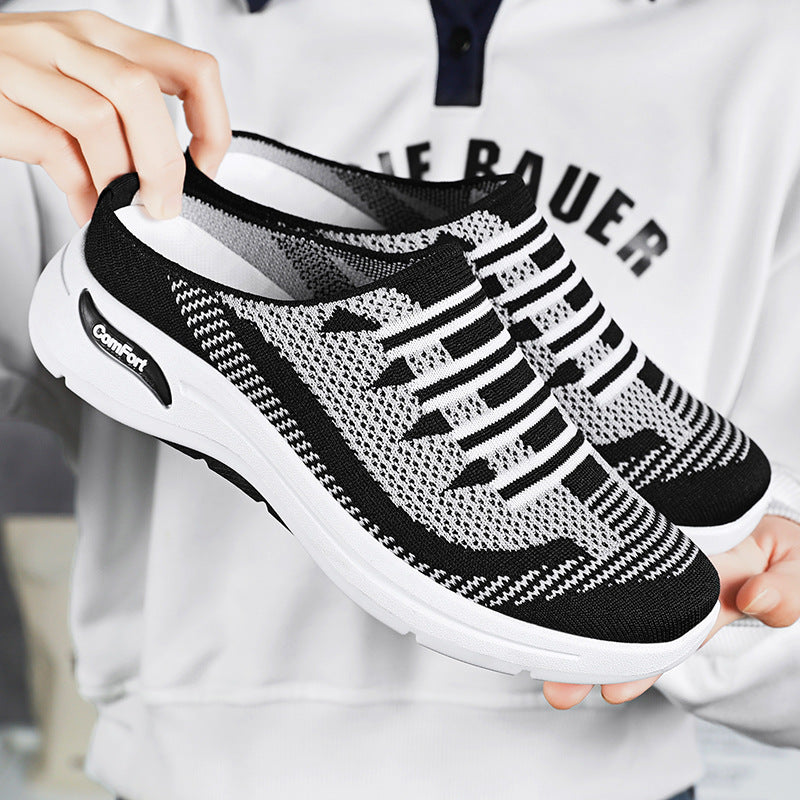 Pantuflas informales transpirables tejidas con vuelo