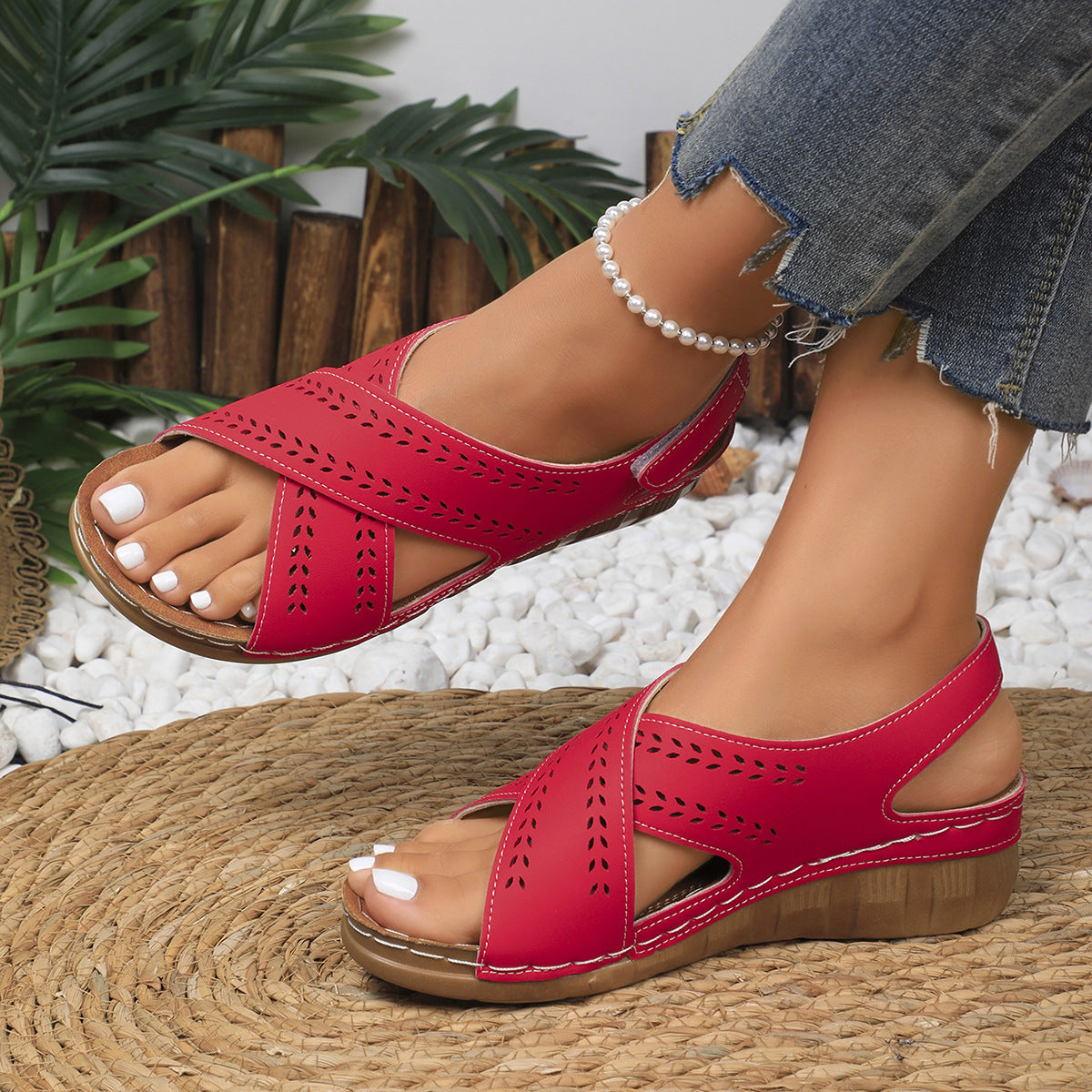 Sandalias cómodas para mujer con tacón cuña