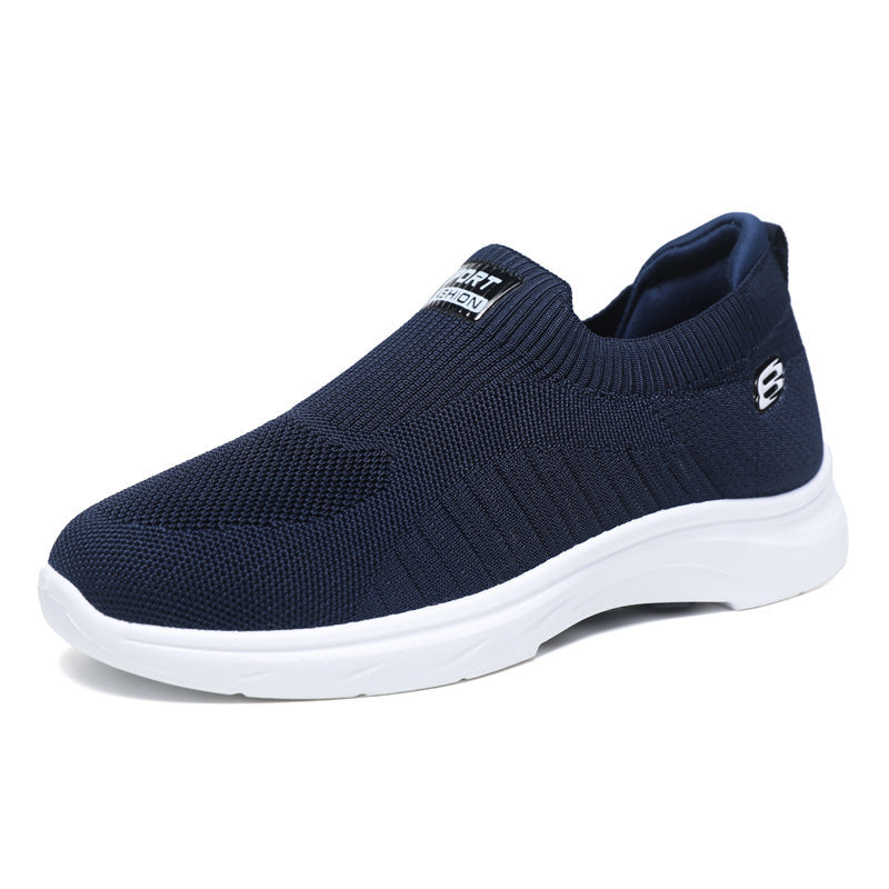 2025 nuevas zapatillas deportivas de correr tejen zapatos casuales transpirables y ligeros para volar zapatos casuales para hombres con suelas gruesas