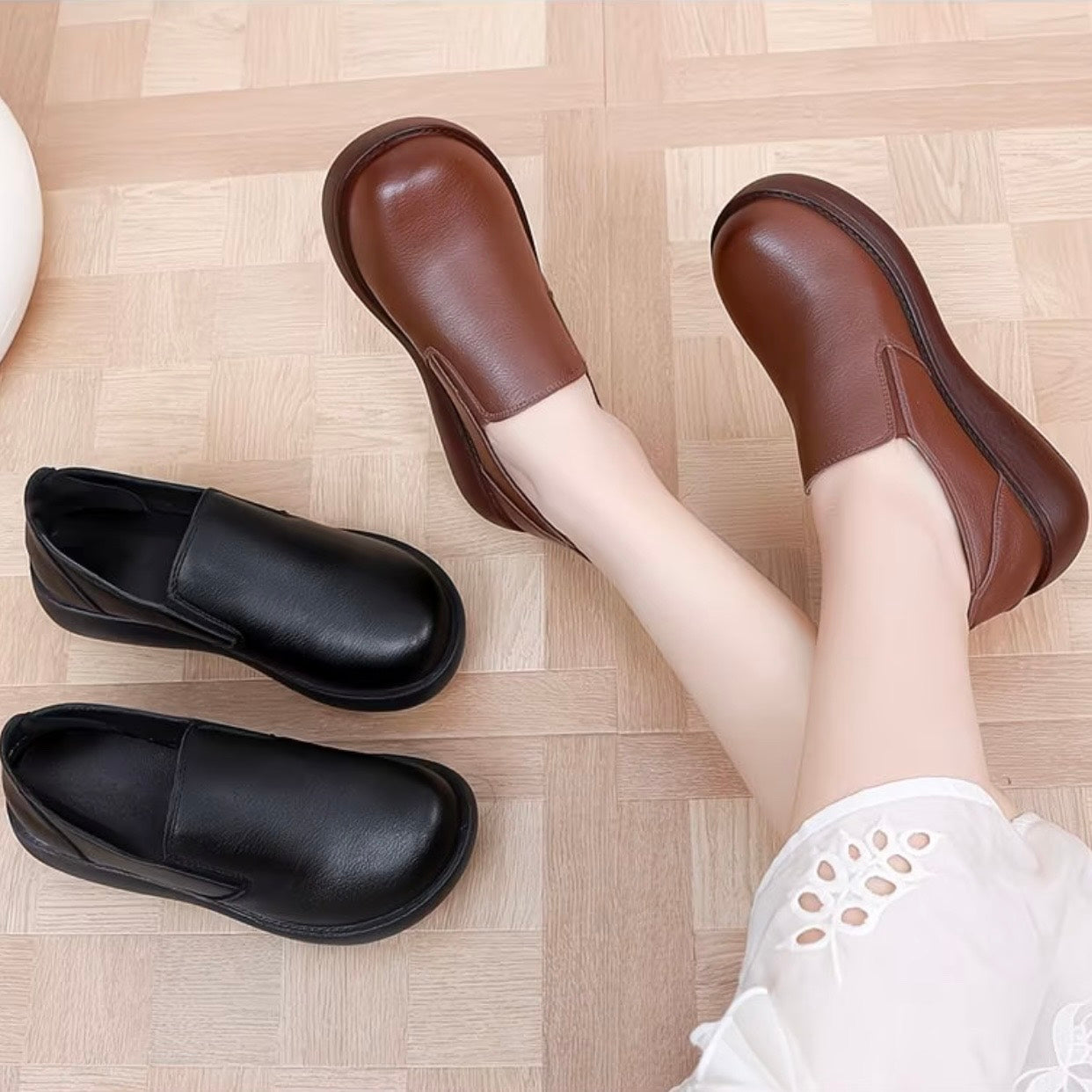 Zapatos ortopédicos de cuero cómodos