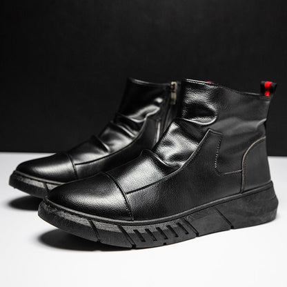 Botines de piel con cremallera lateral para hombre