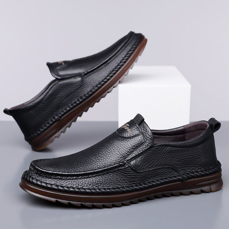 Mocasines de piel con costura artesanal para hombre