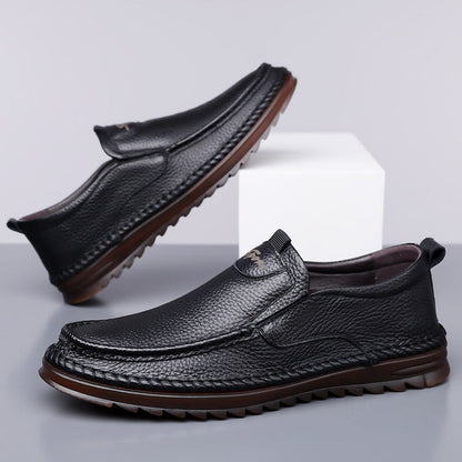 Mocasines de piel con costura artesanal para hombre