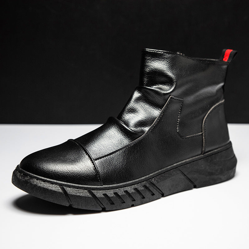 Botines de piel con cremallera lateral para hombre
