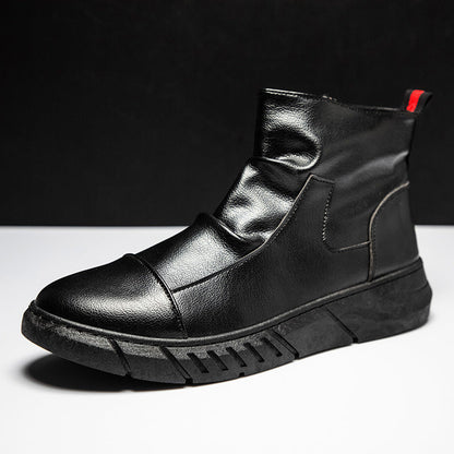 Botines de piel con cremallera lateral para hombre