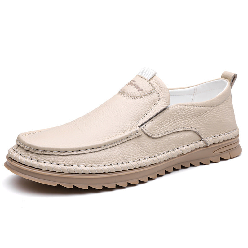 Mocasines de piel con costura artesanal para hombre