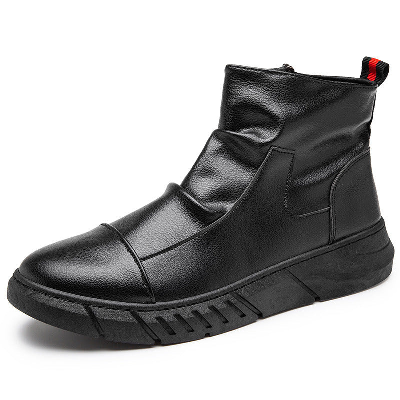 Botines de piel con cremallera lateral para hombre