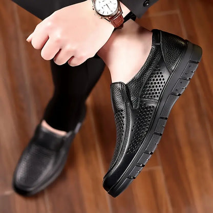 Zapatos de piel de vaca de capa superior para personas mayores