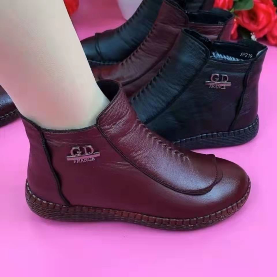 Botas de mujer de terciopelo de invierno (piel auténtica)