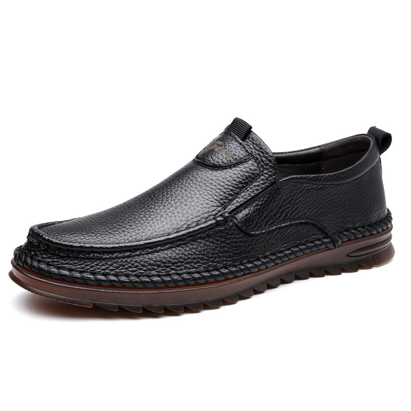 Mocasines de piel con costura artesanal para hombre